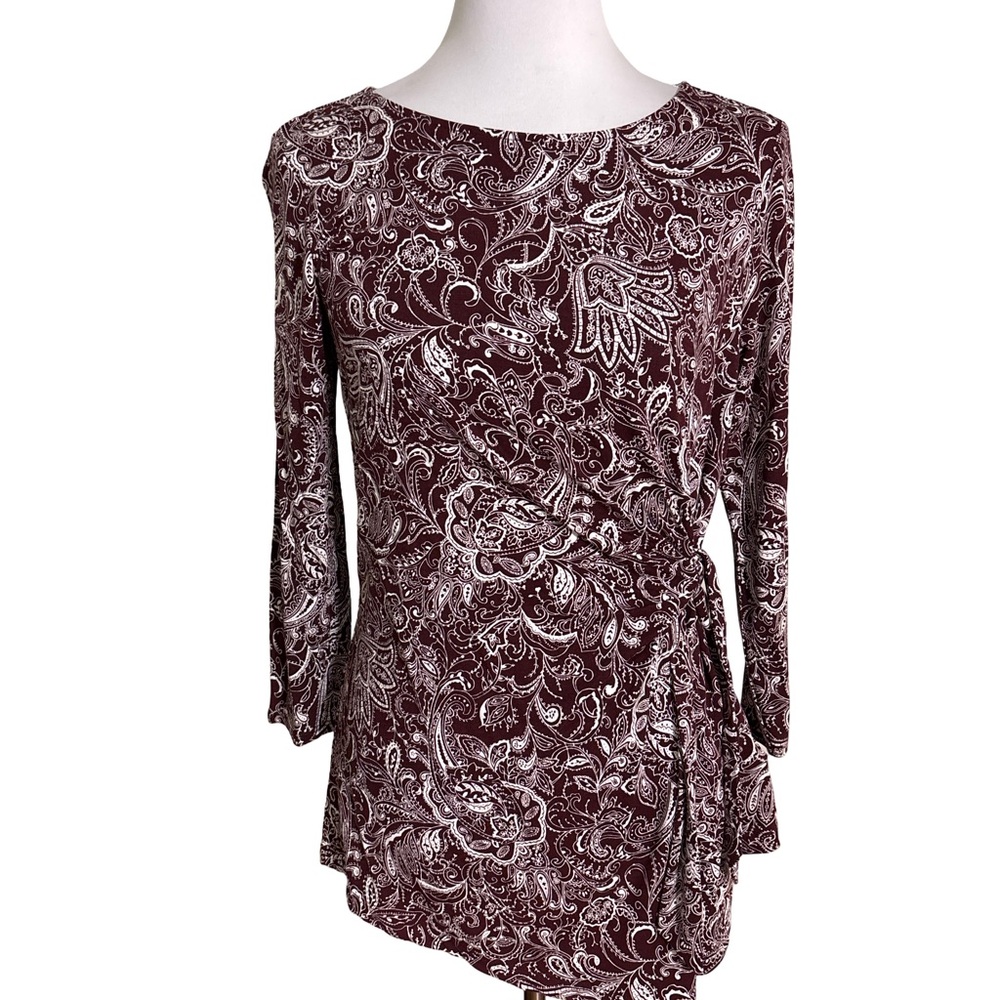 Liz Claiborne Elegant Paisley Print Women's Top